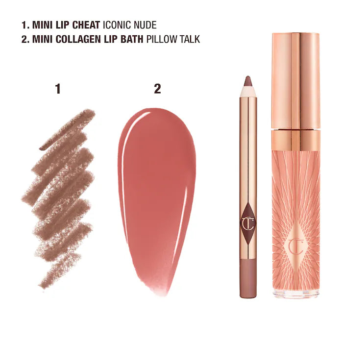 Mini Glossy Pink Lip Gloss + Lip Liner Set - Charrlotte Tilbury