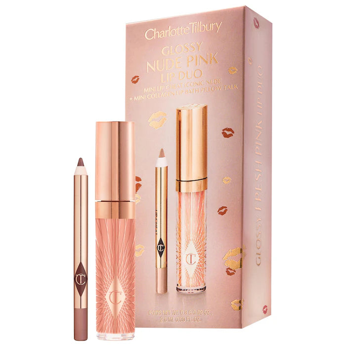 Mini Glossy Pink Lip Gloss + Lip Liner Set - Charrlotte Tilbury