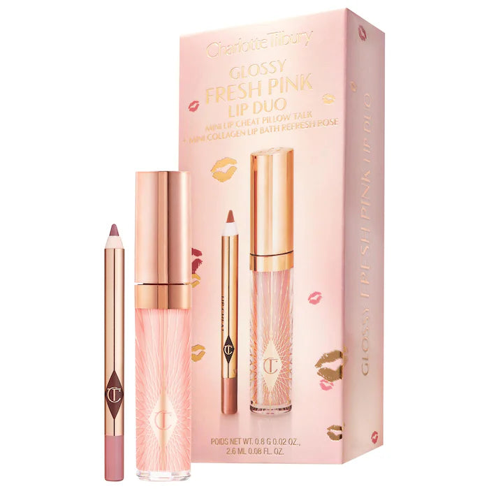 Mini Glossy Pink Lip Gloss + Lip Liner Set - Charrlotte Tilbury